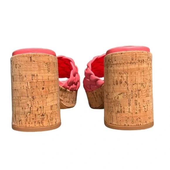New ShuShop Coral Chunky Heels with Braided Strap and Cork Platform - Picture 4 of 7